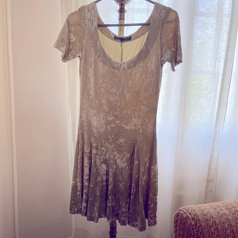 Betsey Johnson stretch velvet skater dress